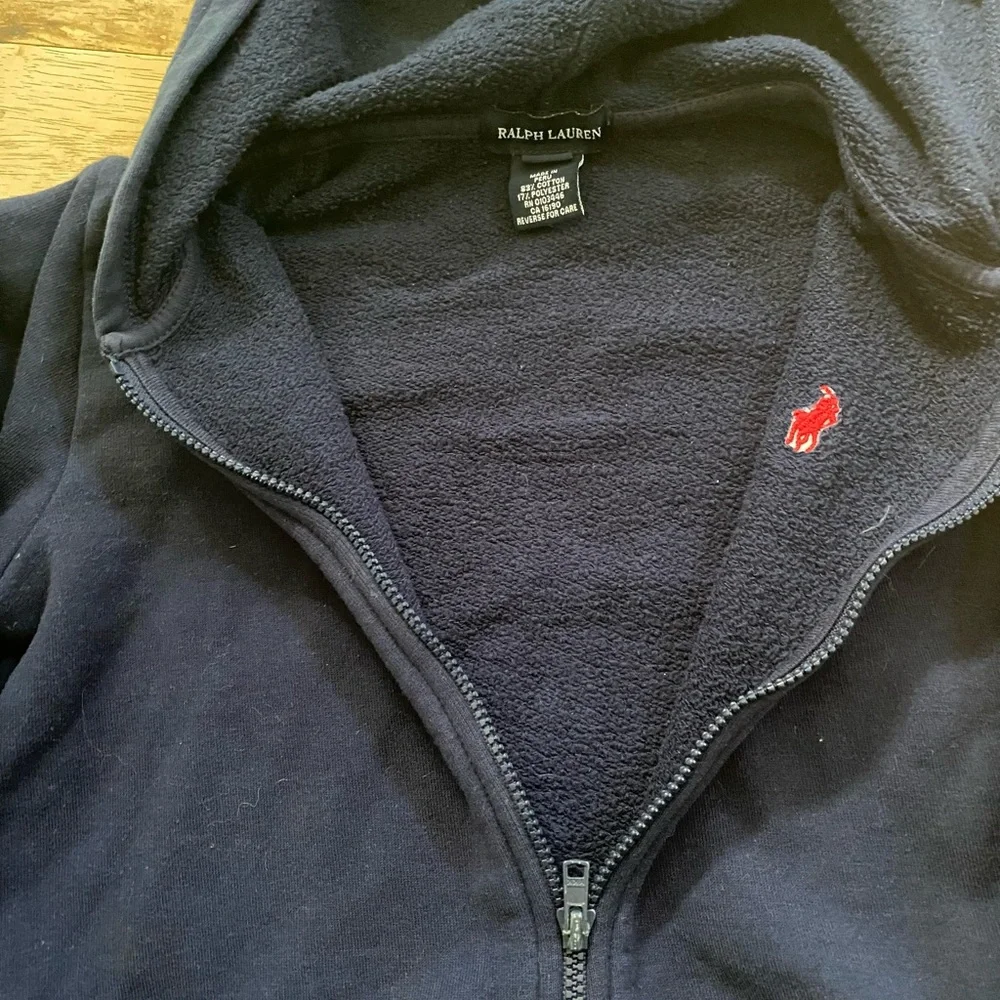 Vintage Polo by Ralph Lauren Kid’s Sz 6X Navy Full Zip Hoodie‎